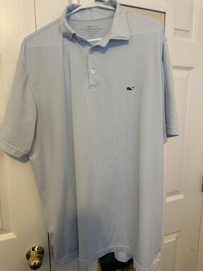 Vineyard Vines Light Blue Striped Men's Polo